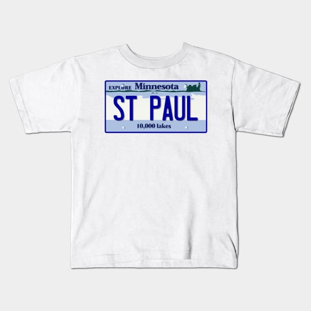 St. Paul License Plate Kids T-Shirt by zsonn